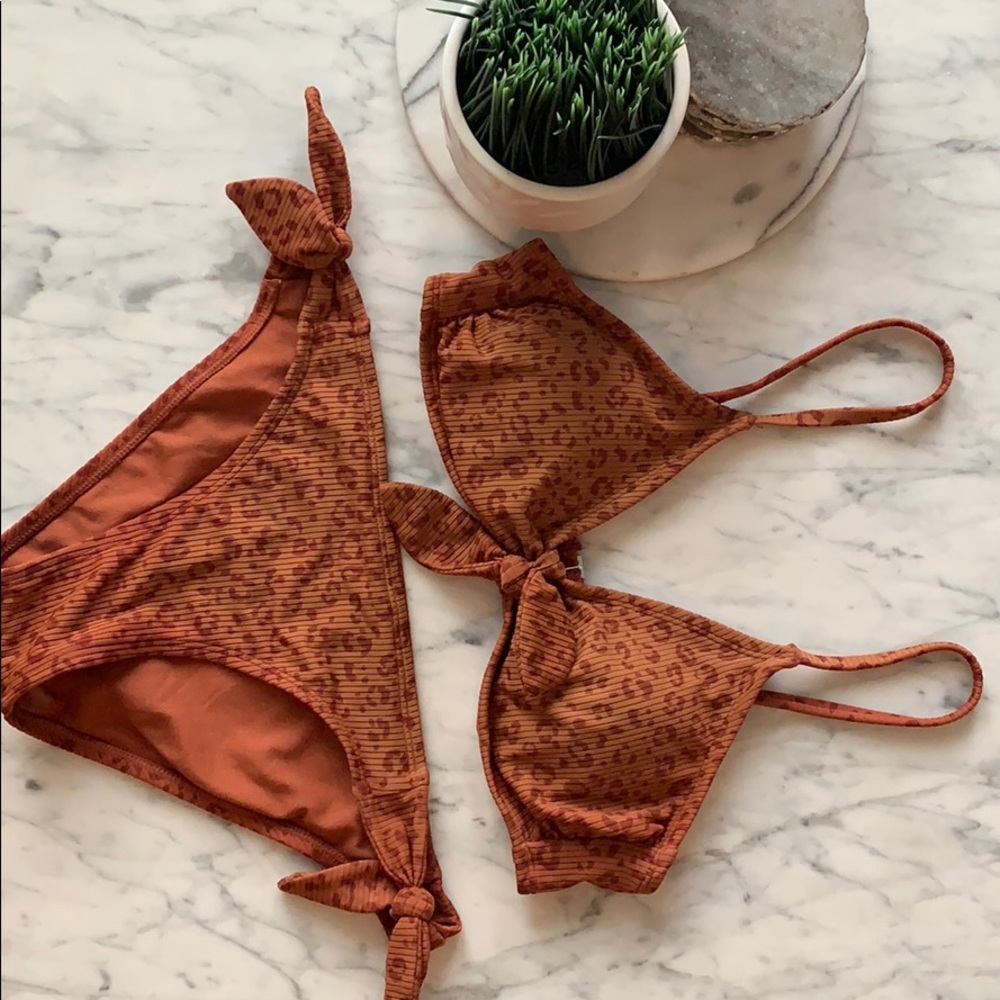 Nude leopard print bikini